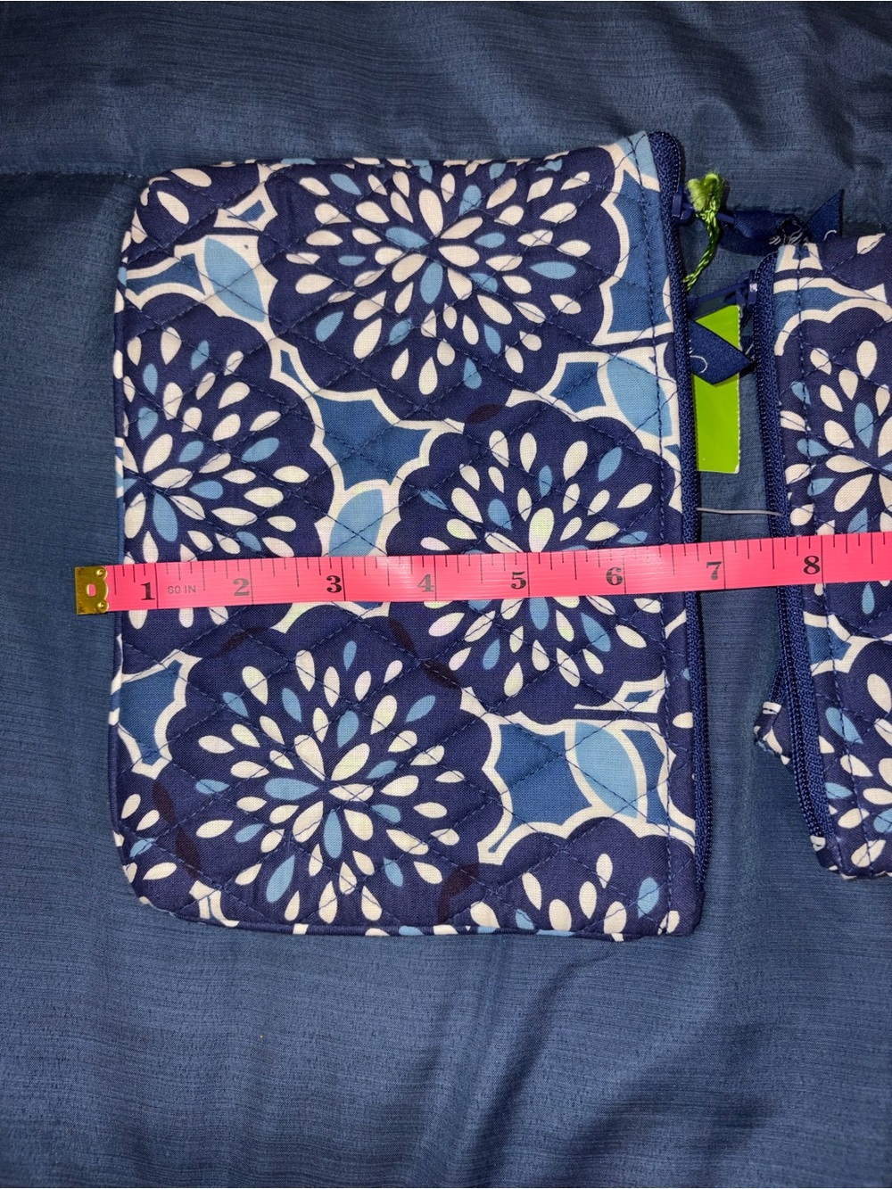 NWT Vera Bradley Cosmetic Trio Petal Splash Blue Floral 3-Piece Pouch Set - Picture 9 of 11